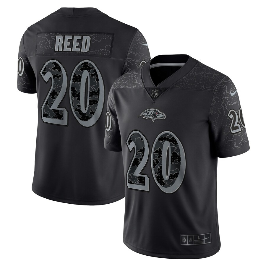 Men's Baltimore Ravens Ed Reed Nike Black Retired Player RFLCTV Limited Jersey - Puhuasuan