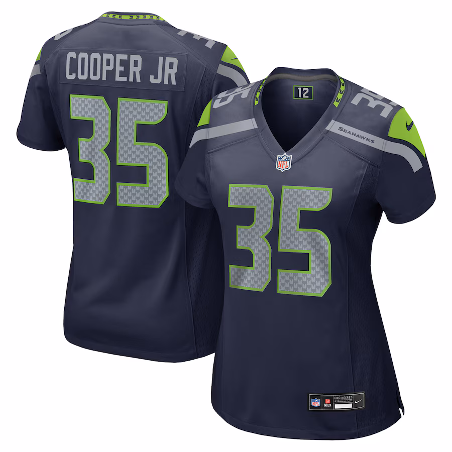 Women's Seattle Seahawks Ryan Cooper Jr. Nike College Navy Team Game Jersey - Puhuasuan