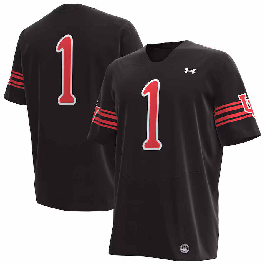 #1 Utah Utes Under Armour Replica Football Jersey - Black - Puhuasuan