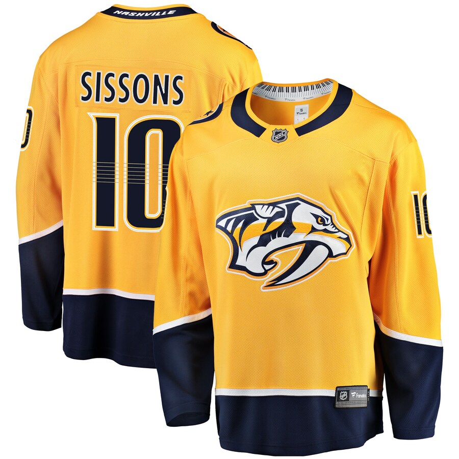 Men's Nashville Predators Colton Sissons Fanatics Branded Gold Breakaway Player Jersey - Puhuasuan