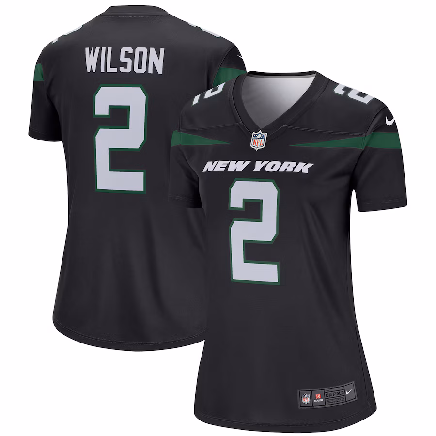 Women's New York Jets Zach Wilson Nike Black Alternate Legend Player Performance Top - Puhuasuan
