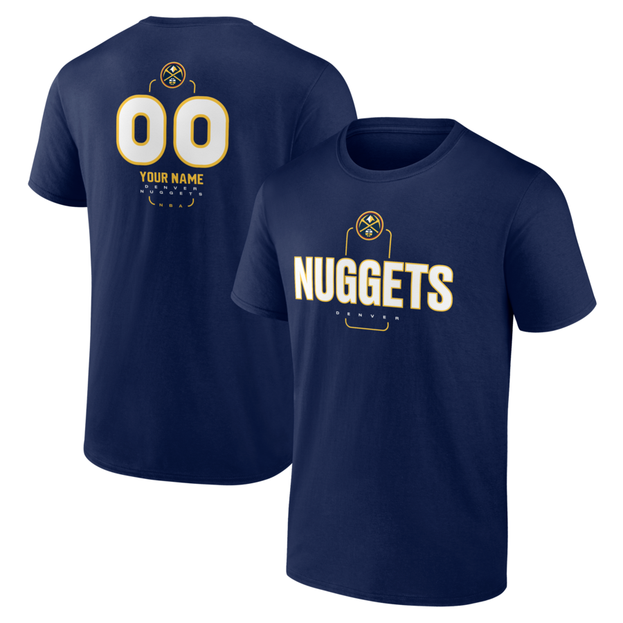 Men's Denver Nuggets Navy Personalized Name & Number Midfielder T-Shirt - Puhuasuan