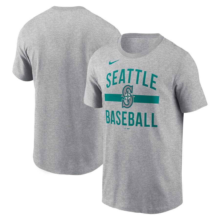 Men's Seattle Mariners Nike Heather Gray Arched T-Shirt - Puhuasuan