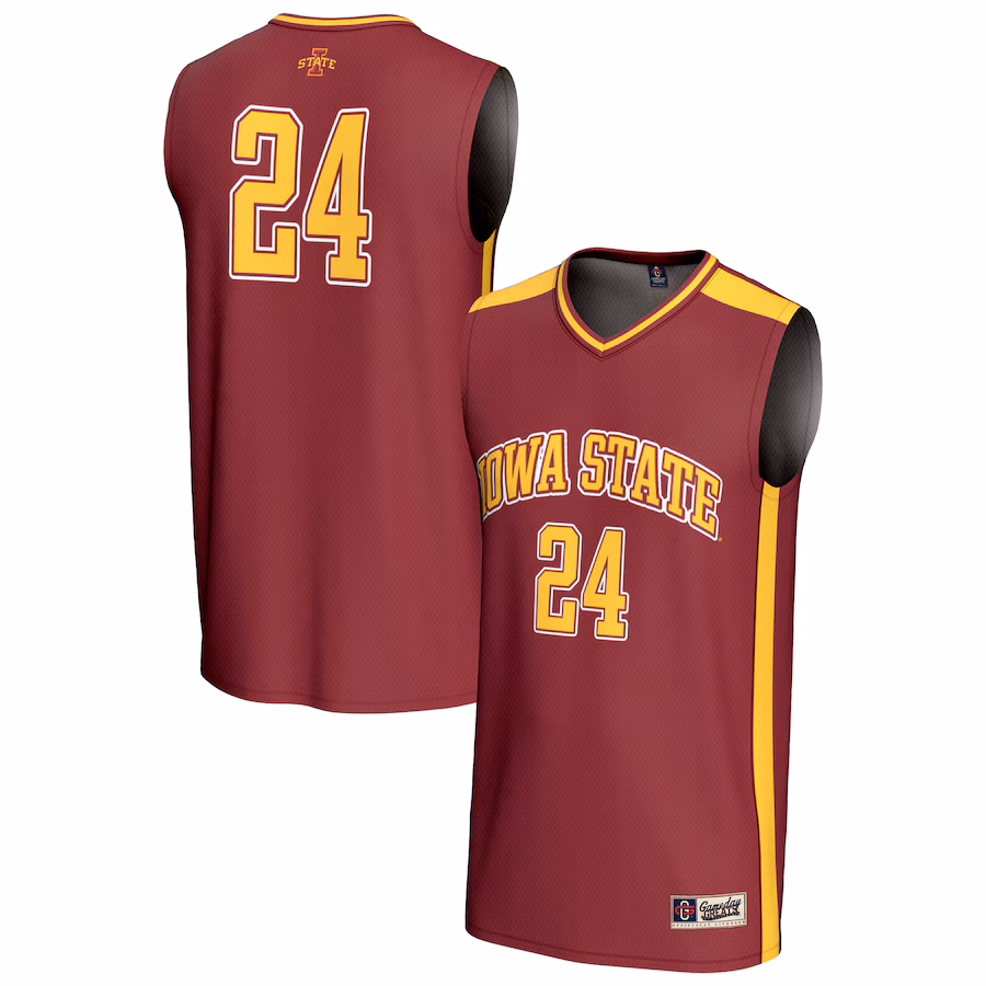 Youth GameDay Greats #24 Cardinal Iowa State Cyclones Lightweight Collegiate Basketball Fashion Jersey - Puhuasuan