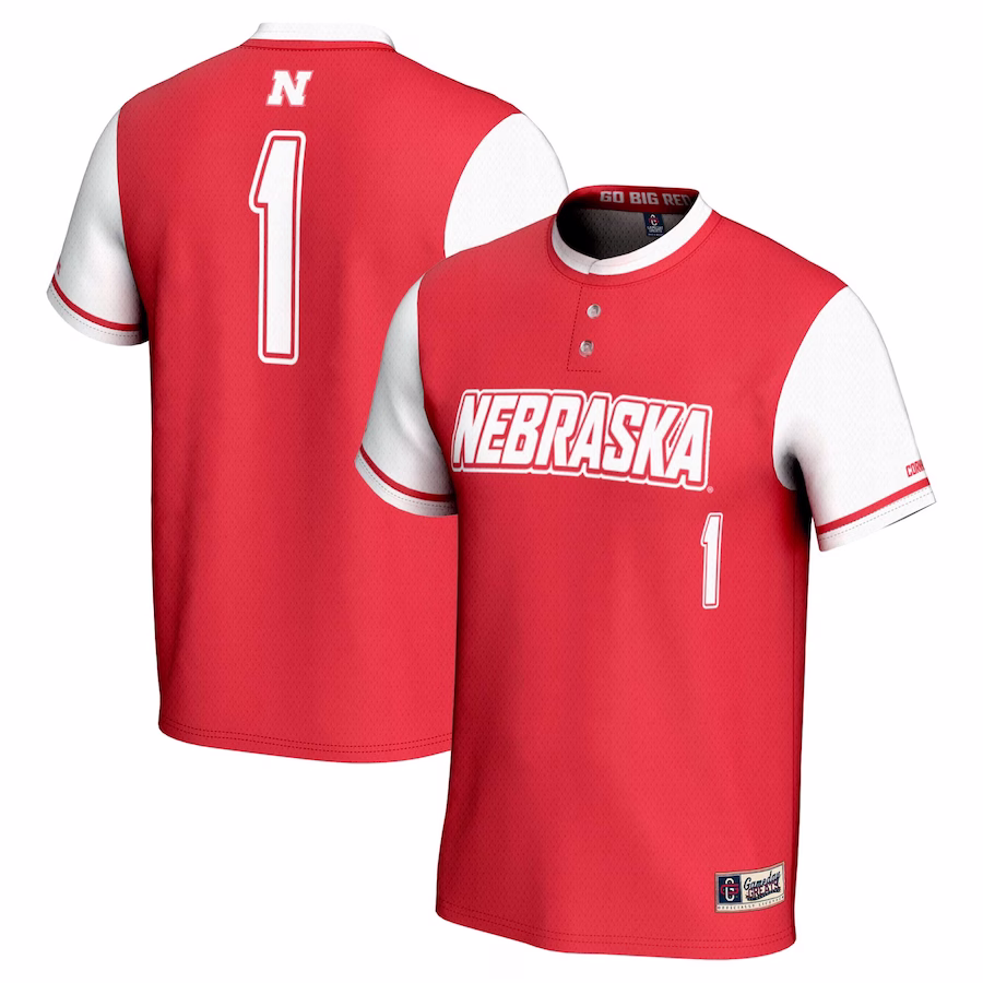 #1 Nebraska Huskers GameDay Greats Unisex Lightweight Softball Jersey - Scarlet - Puhuasuan