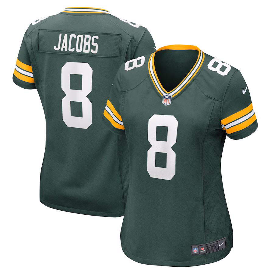 Women's Green Bay Packers Josh Jacobs Nike  Green Team Game Jersey - Puhuasuan