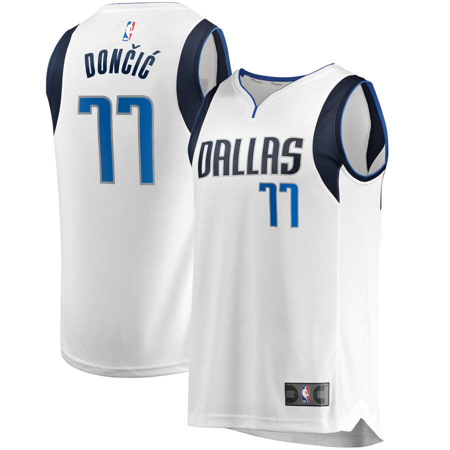 Men's Dallas Mavericks Luka Don?i? Fanatics White Fast Break Replica Player Jersey - Association Edition - Puhuasuan