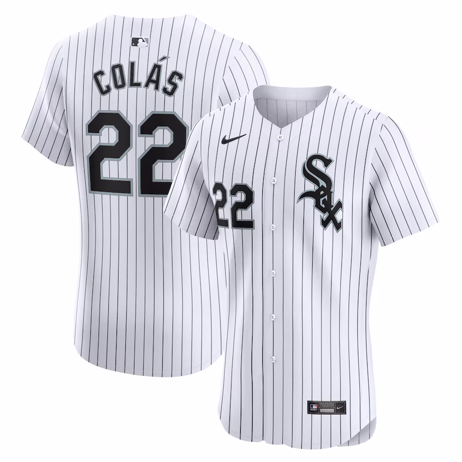 Men's Chicago White Sox Oscar Colas Nike White Home Elite Player Jersey - Puhuasuan