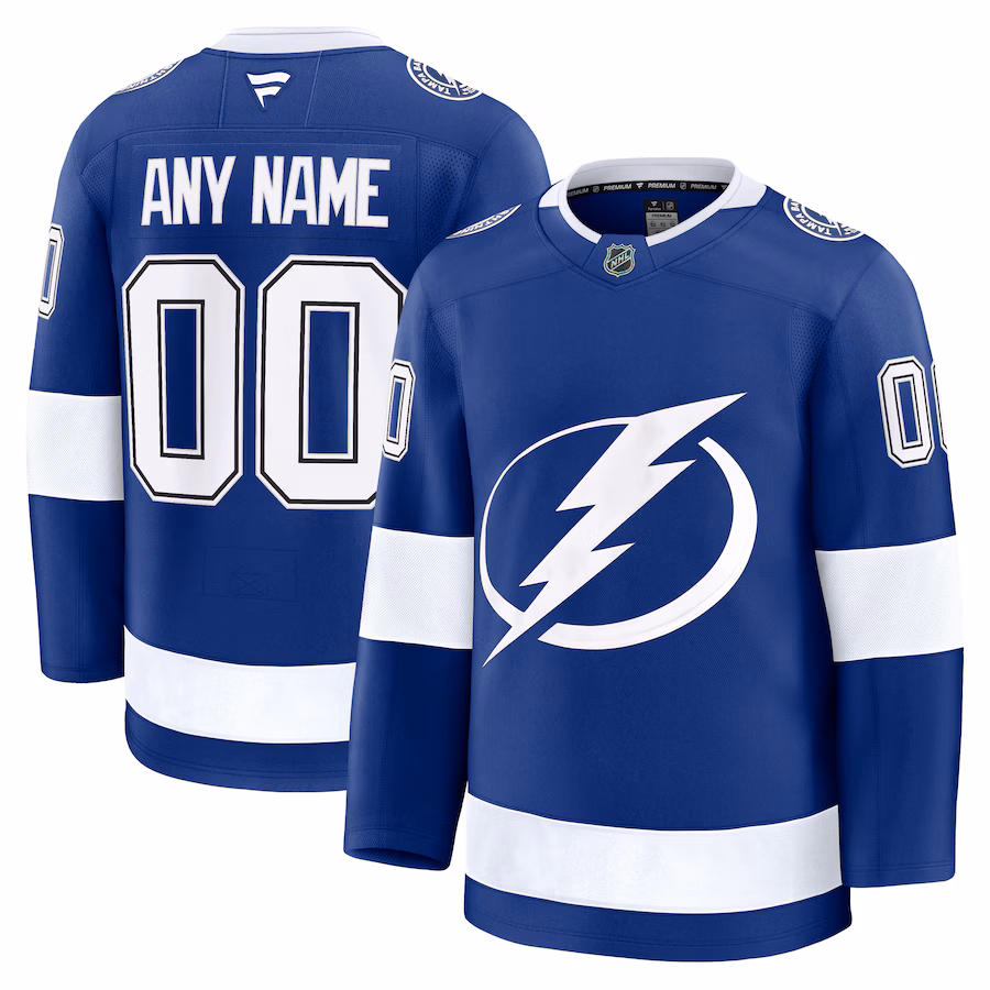 Men's Tampa Bay Lightning Fanatics Blue Home Premium Custom Jersey - Puhuasuan