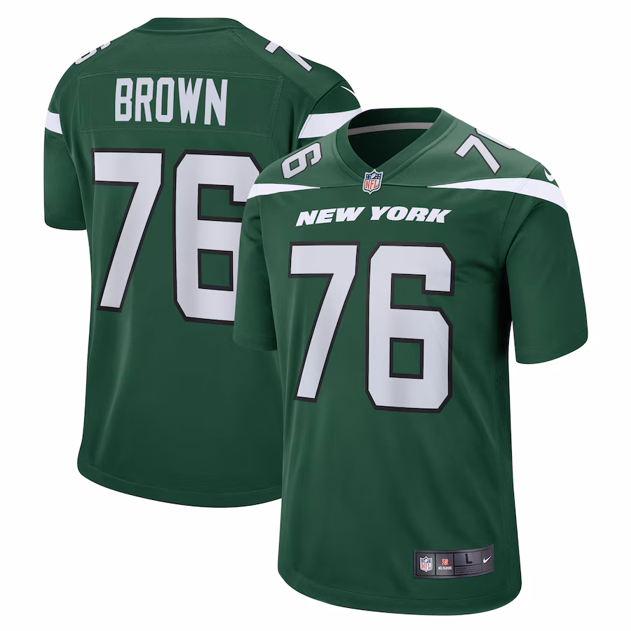 Men's New York Jets Duane Brown Nike Gotham Green Team Game Jersey - Puhuasuan