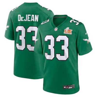 Men's Philadelphia Eagles Cooper DeJean Nike Kelly Green Super Bowl LIX 2nd Alternate Game Jersey - Puhuasuan