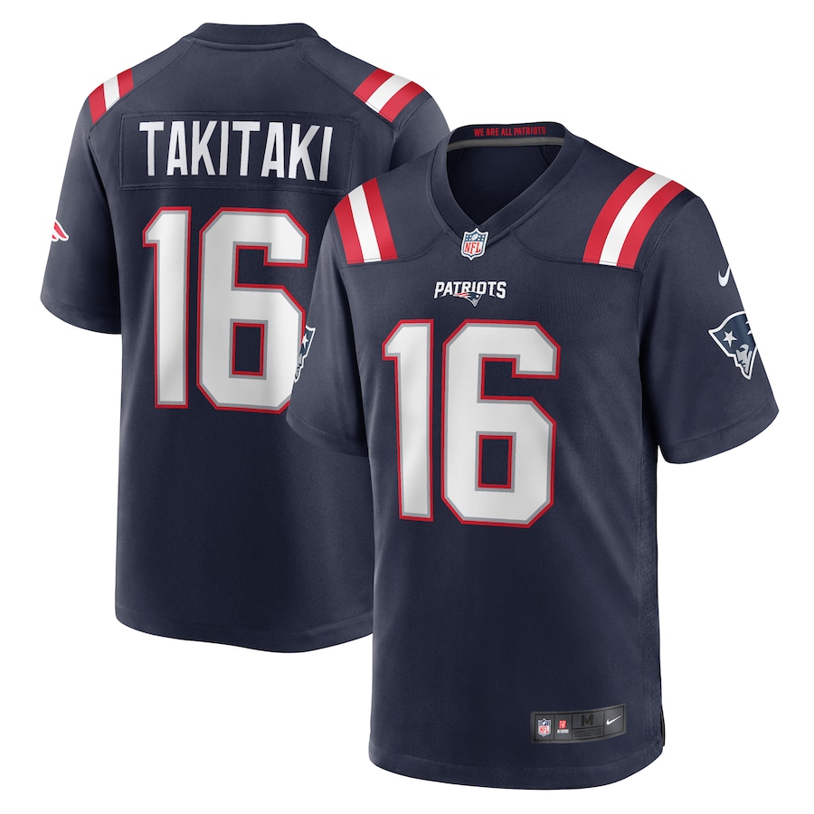 Men's New England Patriots Sione Takitaki Nike Navy Game Jersey - Puhuasuan