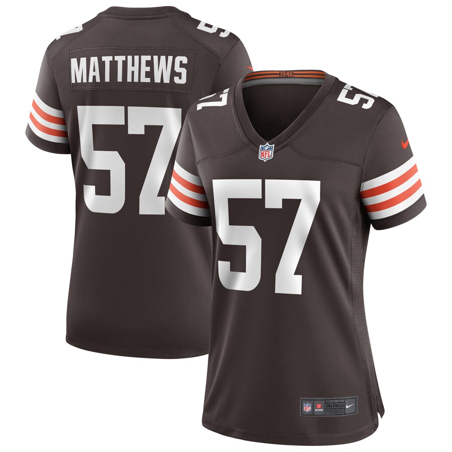 Women's Cleveland Browns Clay Matthews Nike Brown Game Retired Player Jersey - Puhuasuan