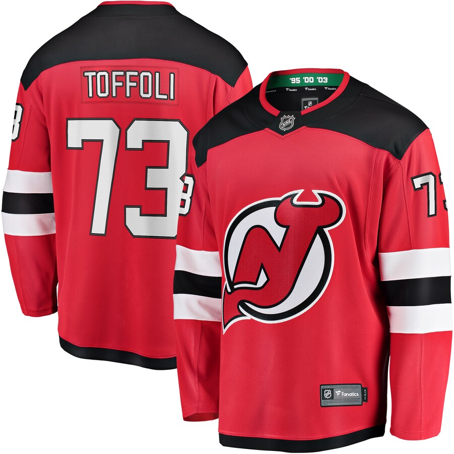 Men's New Jersey Devils Tyler Toffoli Fanatics Branded Red Home Breakaway Player Jersey - Puhuasuan
