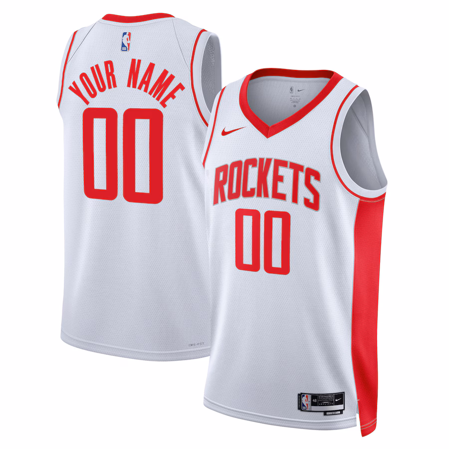 Unisex Houston Rockets Nike White Swingman Custom Jersey - Association Edition - Puhuasuan