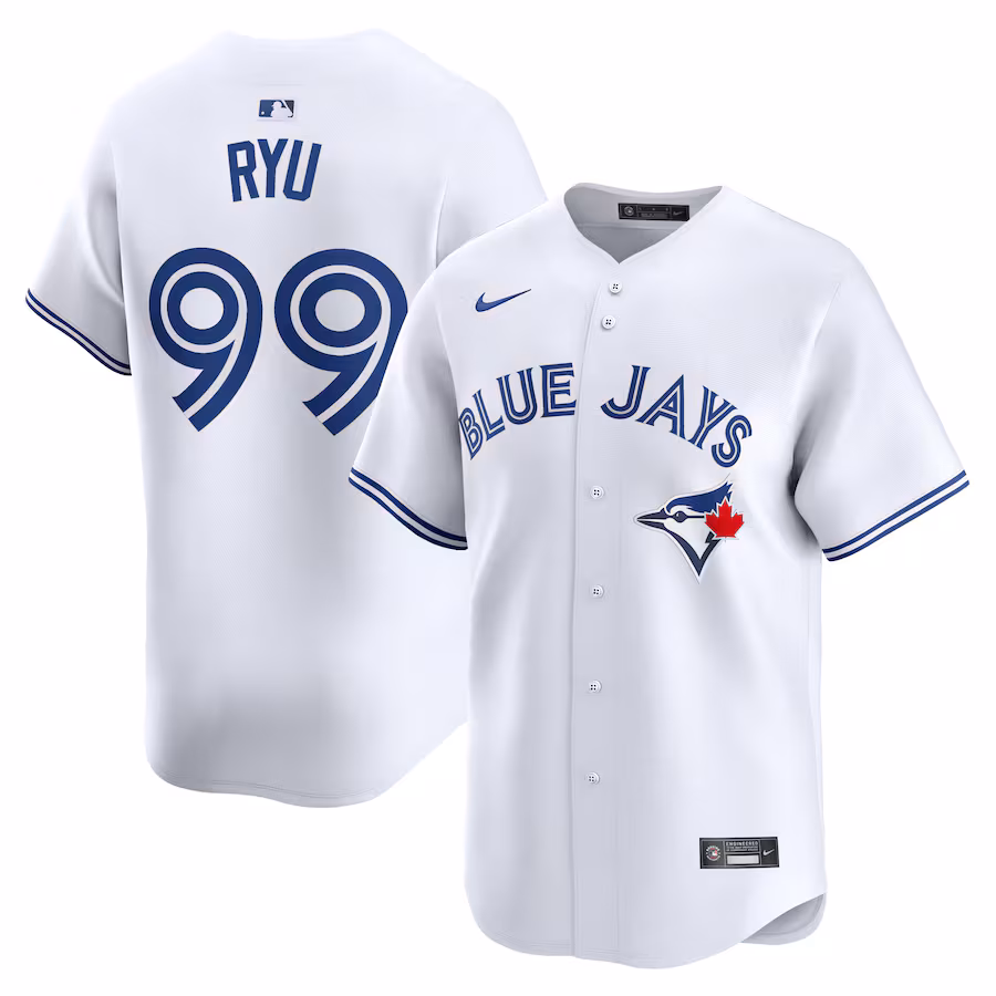 Men's Toronto Blue Jays Hyun Jin Ryu Nike White Home Limited Player Jersey - Puhuasuan