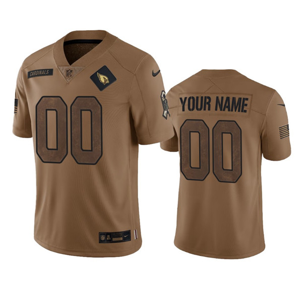 Men's Arizona Cardinals Active Player Custom 2023 Brown Salute To Service Limited Stitched Jersey - Puhuasuan