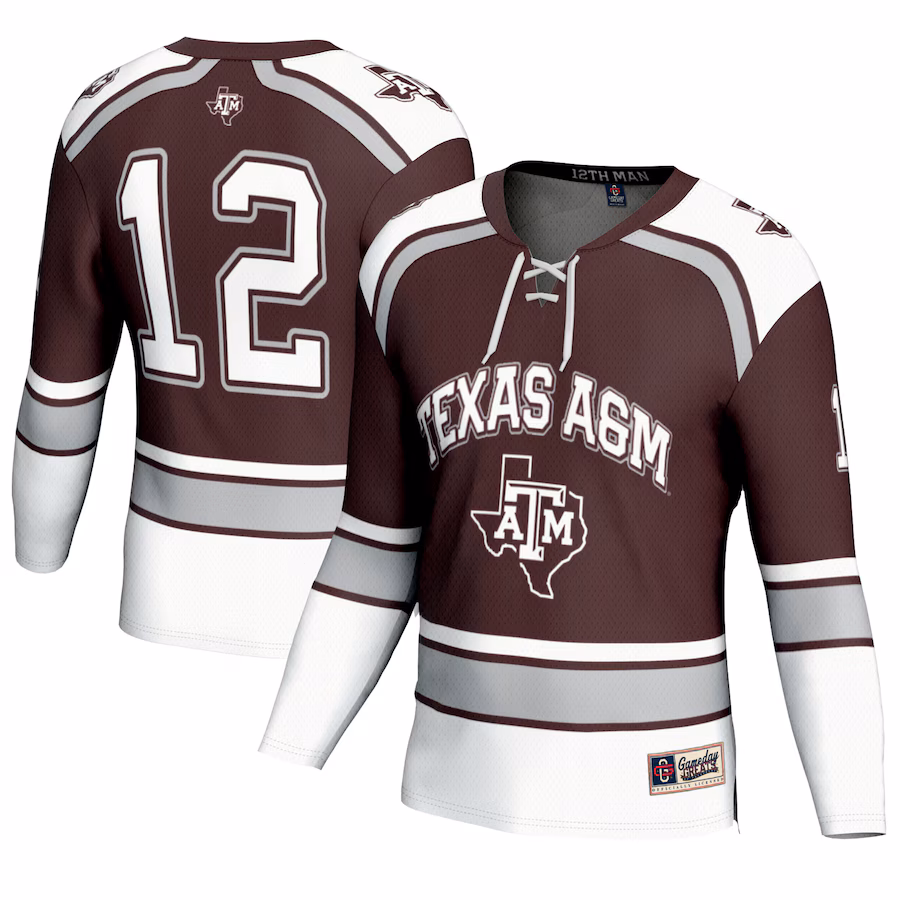 #12 Texas A&M Aggies GameDay Greats Unisex Hockey Fashion Jersey �?Maroon - Puhuasuan