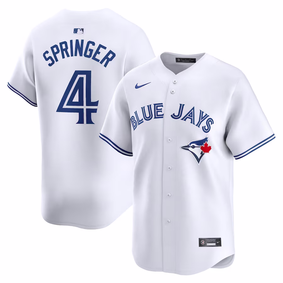 Men's Toronto Blue Jays George Springer Nike White Home Limited Player Jersey - Puhuasuan