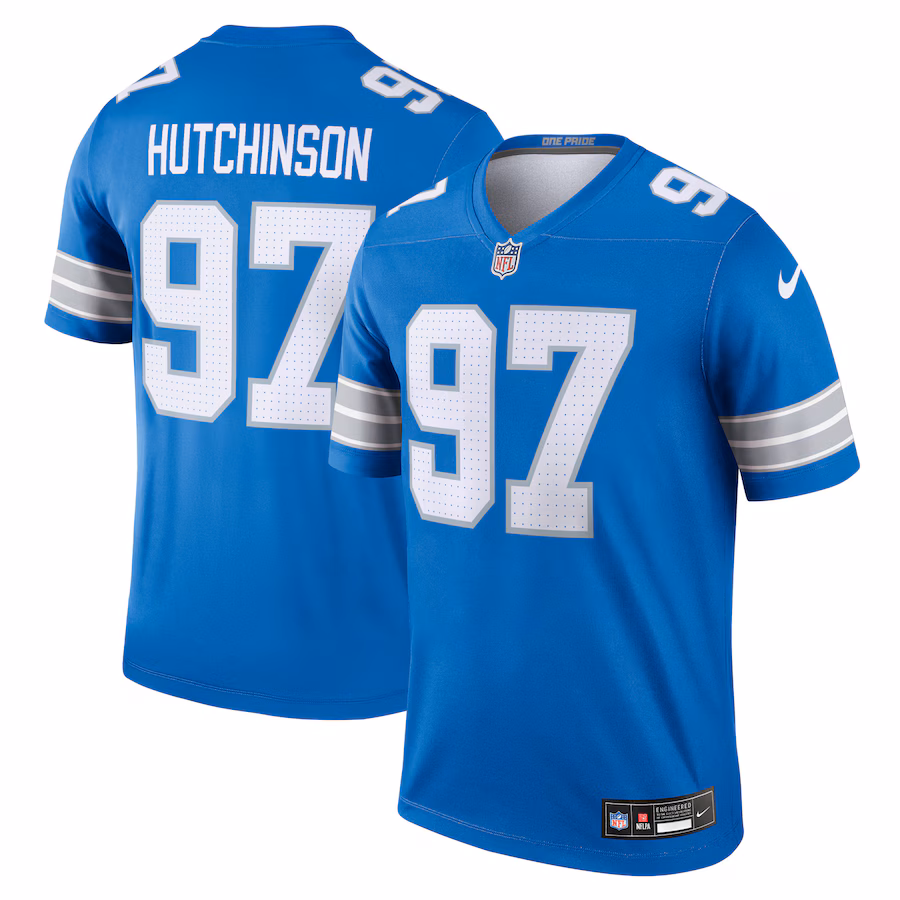 Men's Detroit Lions Aidan Hutchinson Nike Blue Team Legend Jersey - Puhuasuan
