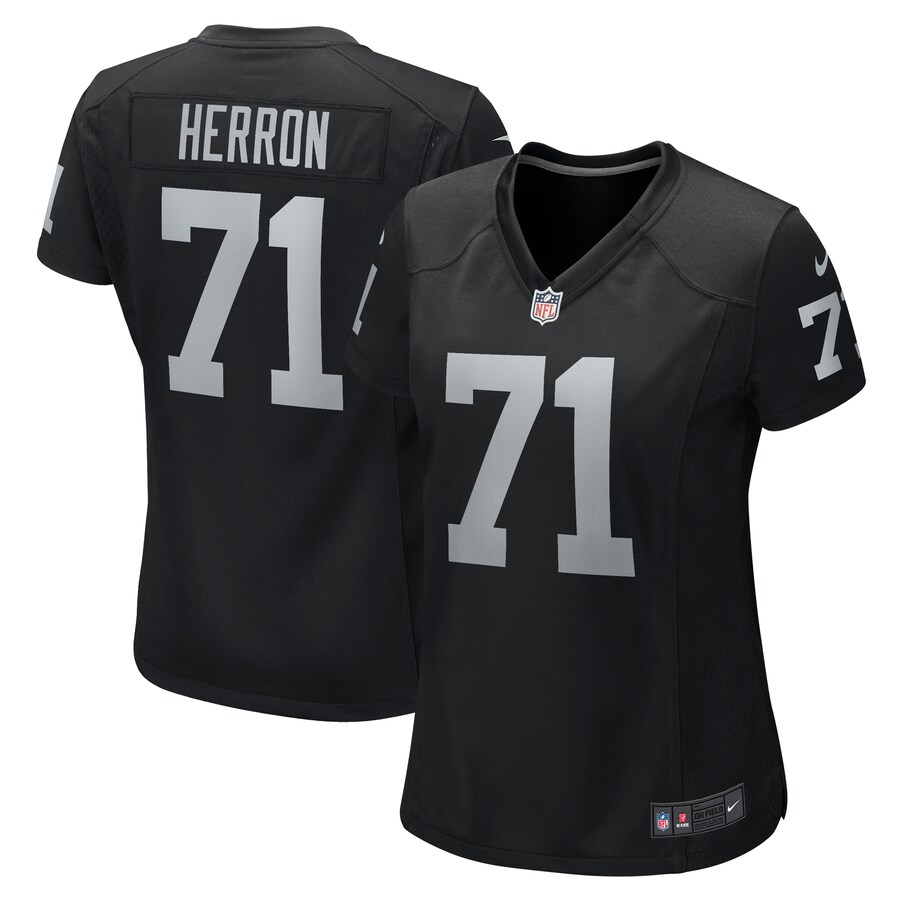 Women's Las Vegas Raiders Justin Herron Nike  Black Team Game Jersey - Puhuasuan