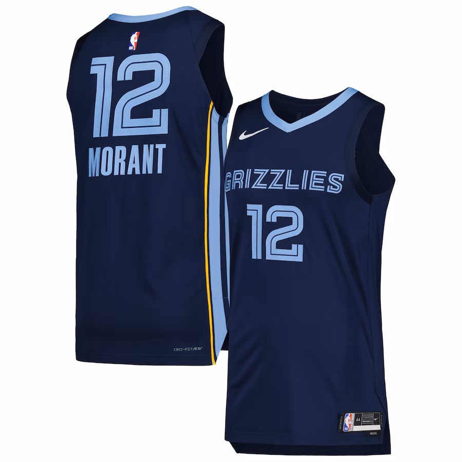 Men's Memphis Grizzlies Ja Morant Nike Navy Authentic Jersey - Icon Edition - Puhuasuan