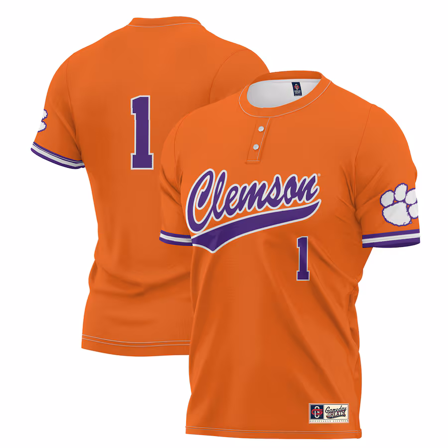 Youth GameDay Greats #1 Orange Clemson Tigers Lightweight Softball Jersey - Puhuasuan
