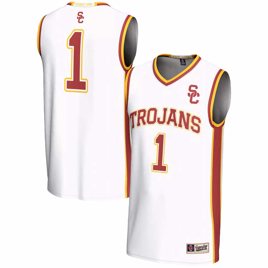 Unisex GameDay Greats #1 White USC Trojans Lightweight Basketball Jersey - Puhuasuan
