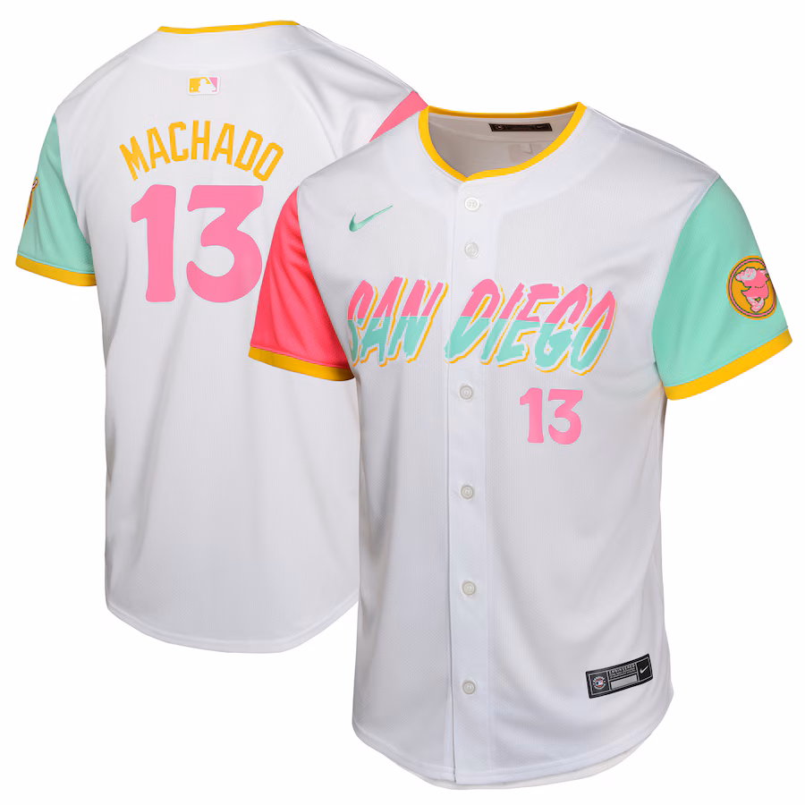 Youth San Diego Padres Manny Machado Nike White City Connect Limited Player Jersey - Puhuasuan