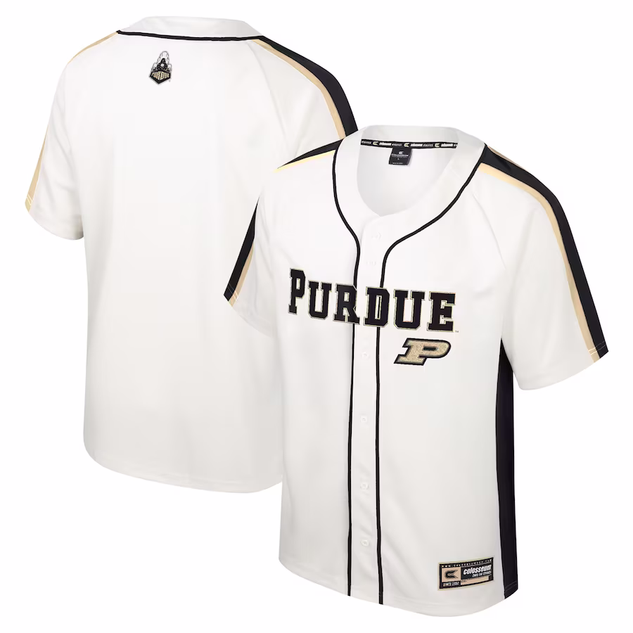 Purdue Boilermakers Colosseum Ruth Button-Up Baseball Jersey - Cream - Puhuasuan