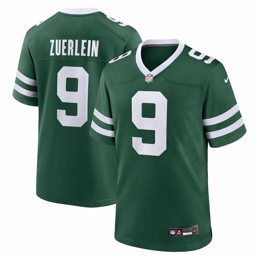 Men's New York Jets Greg Zuerlein Nike Legacy Green Team Game Jersey - Puhuasuan
