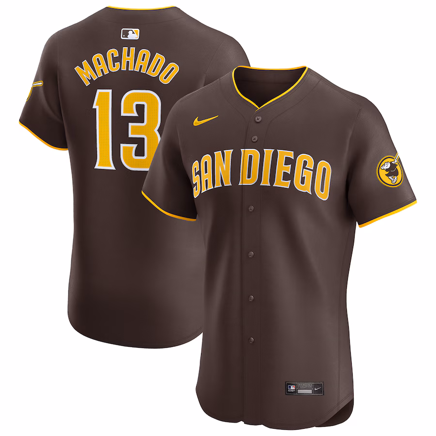 Men's San Diego Padres Manny Machado Nike Brown Road Elite Player Jersey - Puhuasuan