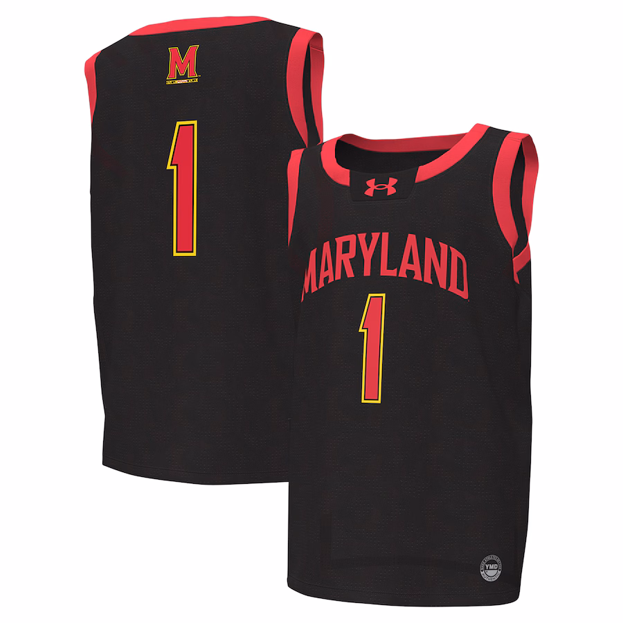 Youth Under Armour #1 Black Maryland Terrapins Replica Basketball Jersey - Puhuasuan