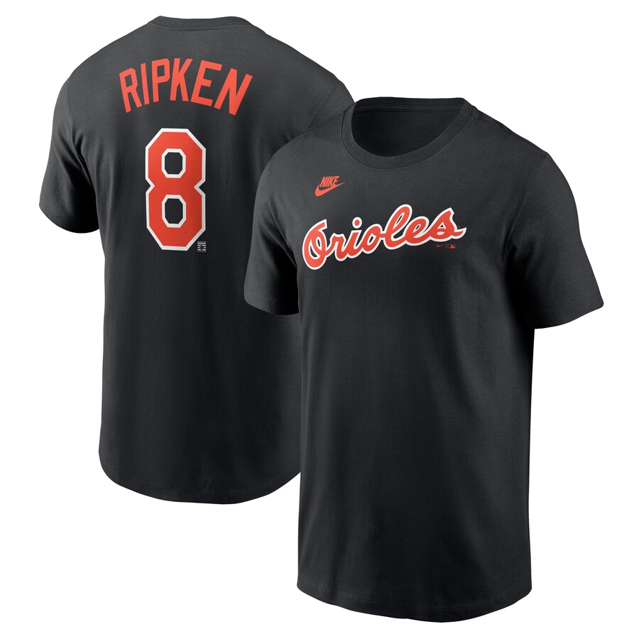 Men's Baltimore Orioles Nike Black Cooperstown Collection Fuse Name & Number T-Shirt - Puhuasuan