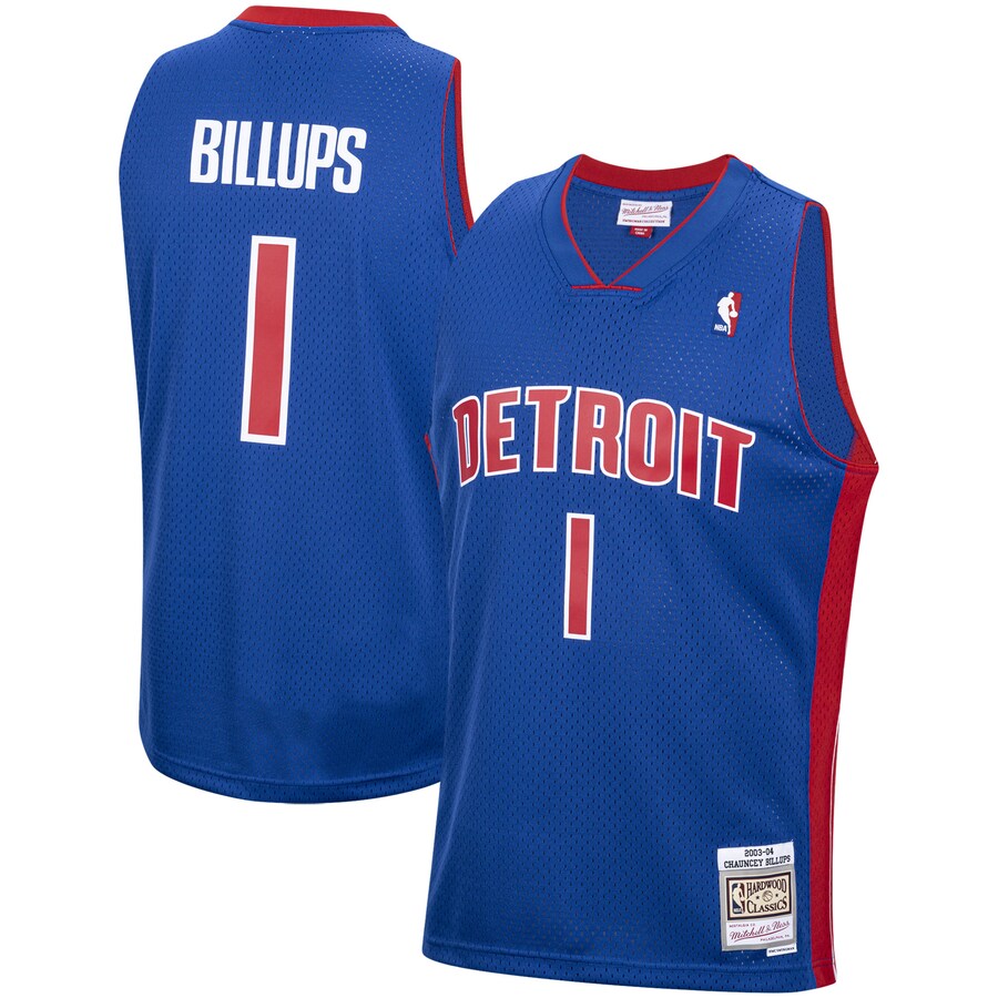 Men's Detroit Pistons Chauncey Billups Mitchell & Ness Royal 2003/04 Hardwood Classics Swingman Jersey - Puhuasuan