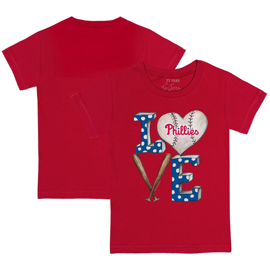 Youth Philadelphia Phillies Tiny Turnip Red Baseball Love T-Shirt - Puhuasuan