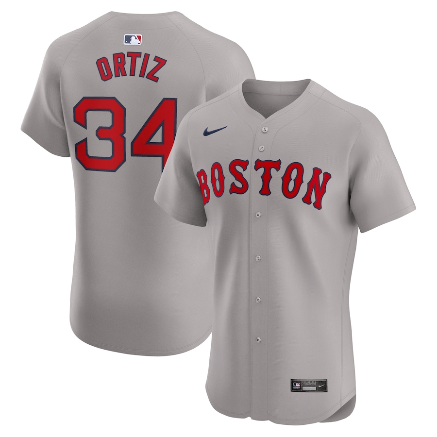 Men's Boston Red Sox David Ortiz Nike Gray Road Elite Player Jersey - Puhuasuan