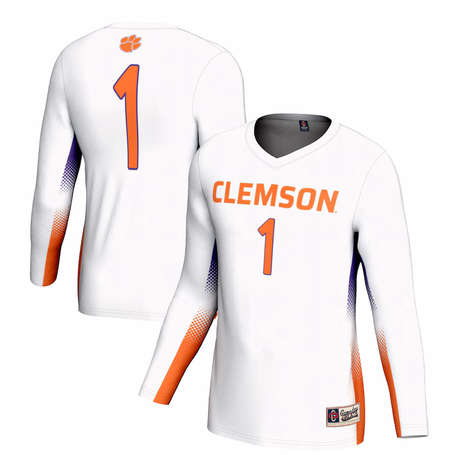 Youth GameDay Greats #1 White Clemson Tigers Lightweight Women's Volleyball Jersey - Puhuasuan