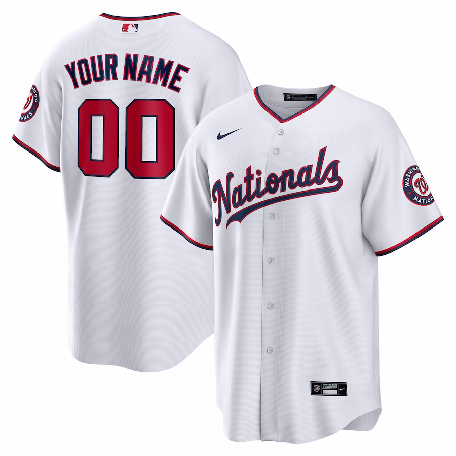Men's Washington Nationals Nike White Replica Custom Jersey - Puhuasuan