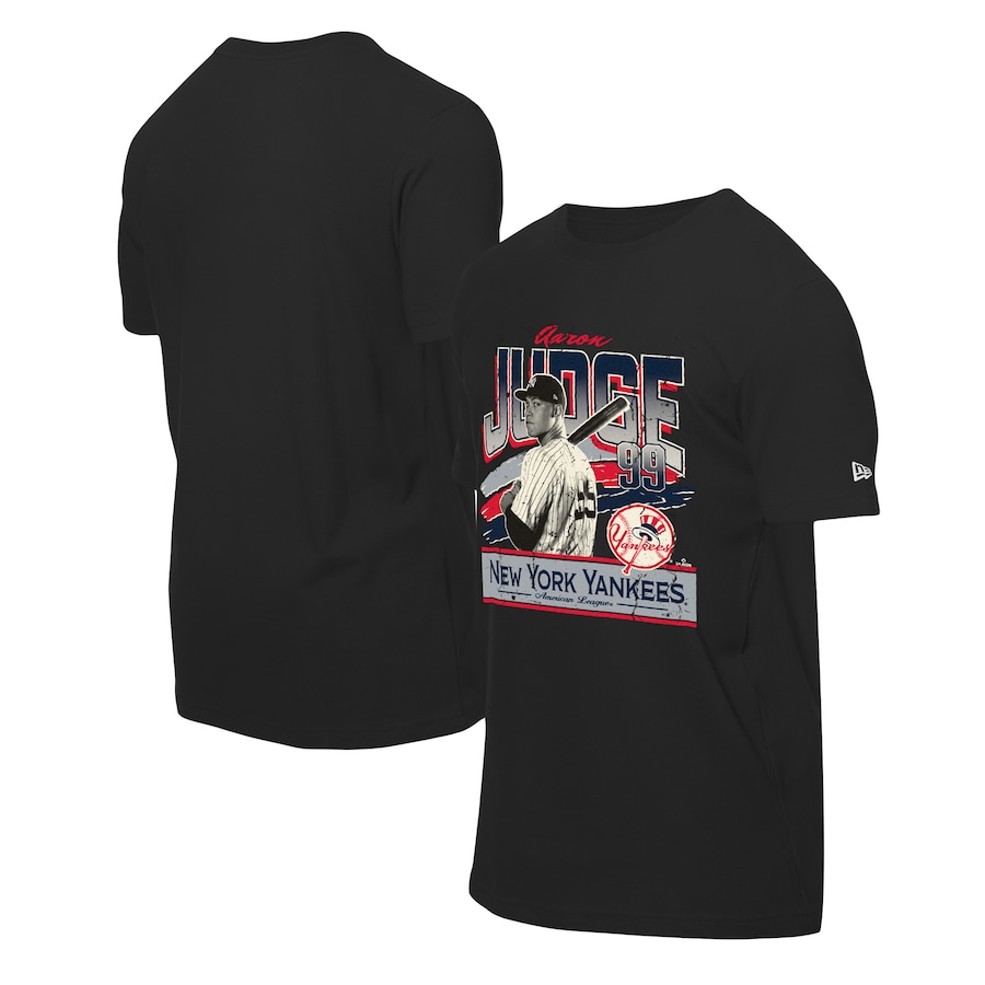 Men's New York Yankees Aaron Judge New Era Black Batter Up T-Shirt - Puhuasuan