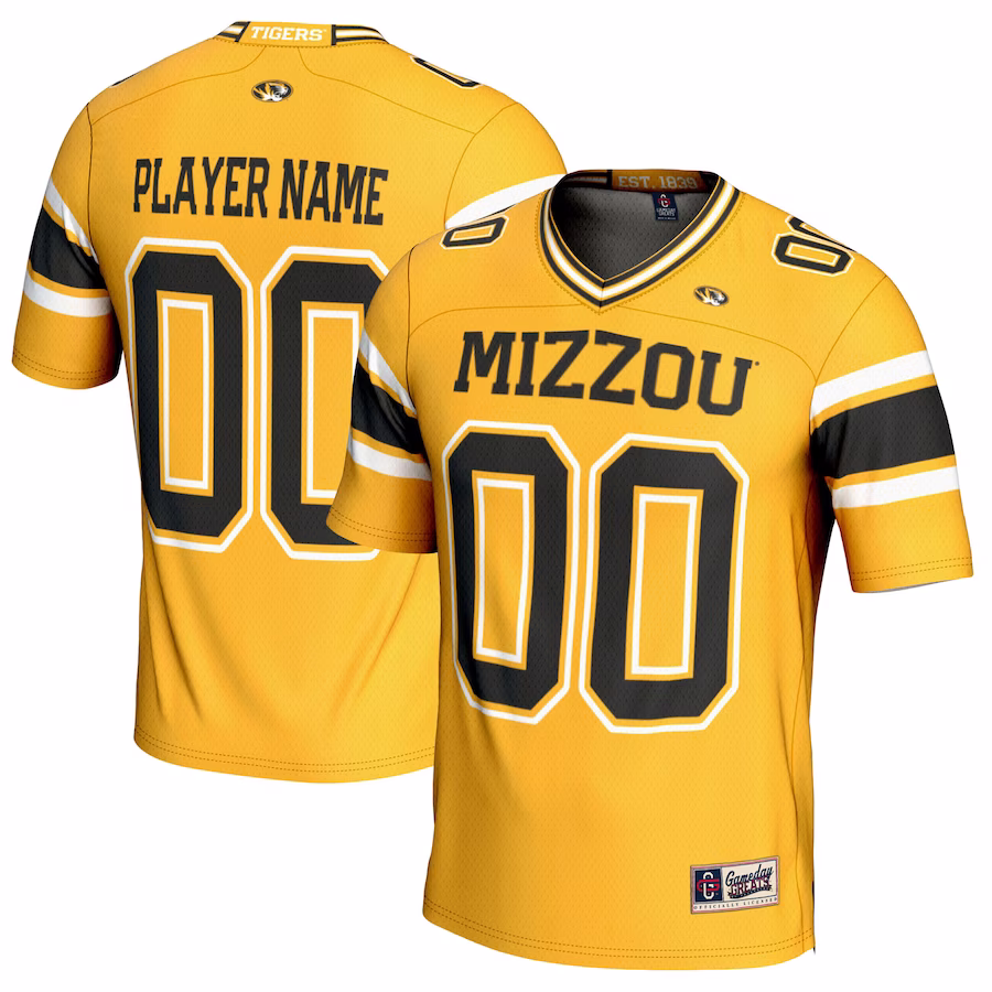 Missouri Tigers GameDay Greats Youth NIL Pick-A-Player Football Jersey - Gold - Puhuasuan