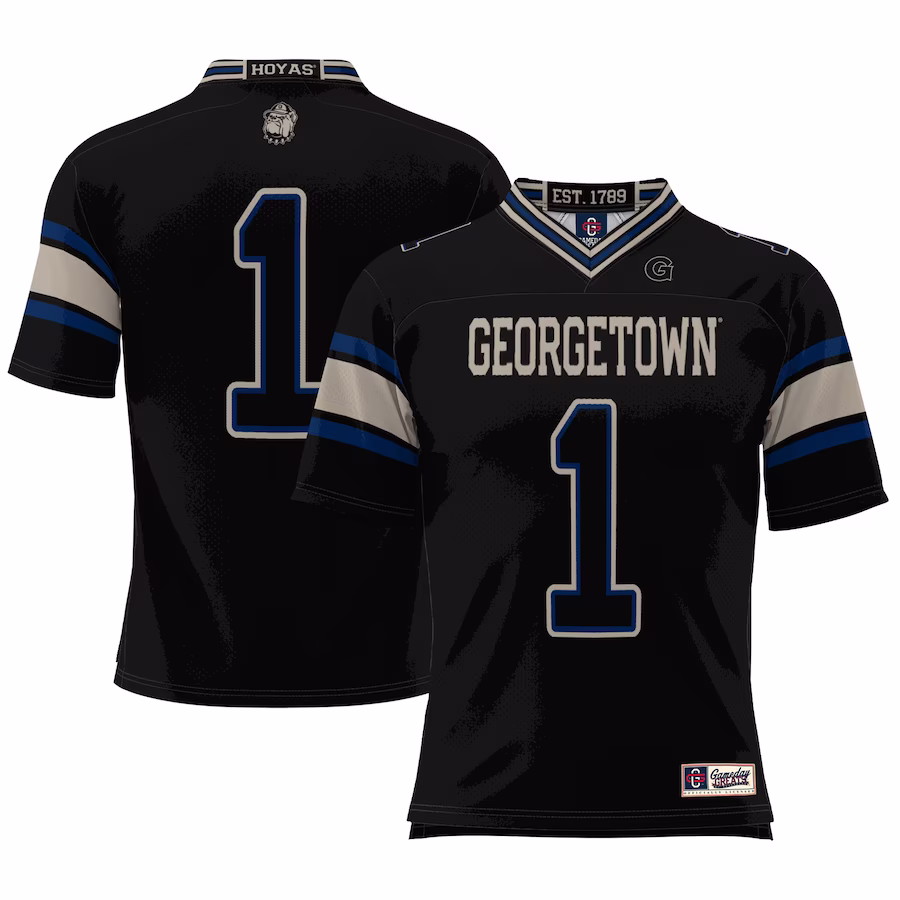 #1 Georgetown Hoyas GameDay Greats Youth Football Jersey - Black - Puhuasuan