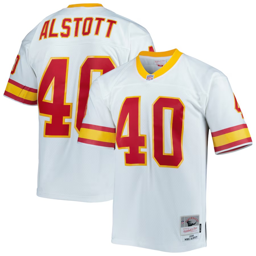 Men's Tampa Bay Buccaneers Mike Alstott Mitchell & Ness White Legacy Replica Jersey - Puhuasuan