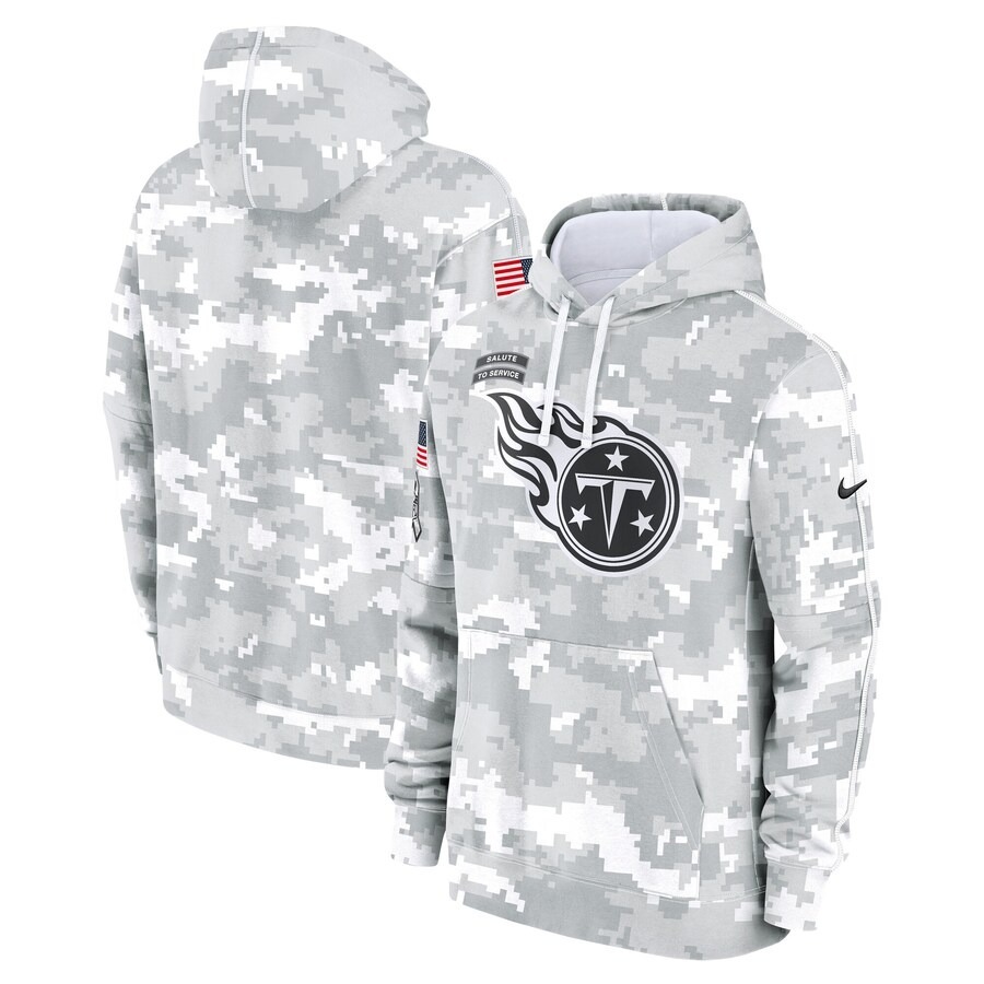 Men's Tennessee Titans Nike Arctic Camo 2024 Salute to Service Club Fleece Pullover Hoodie - Puhuasuan