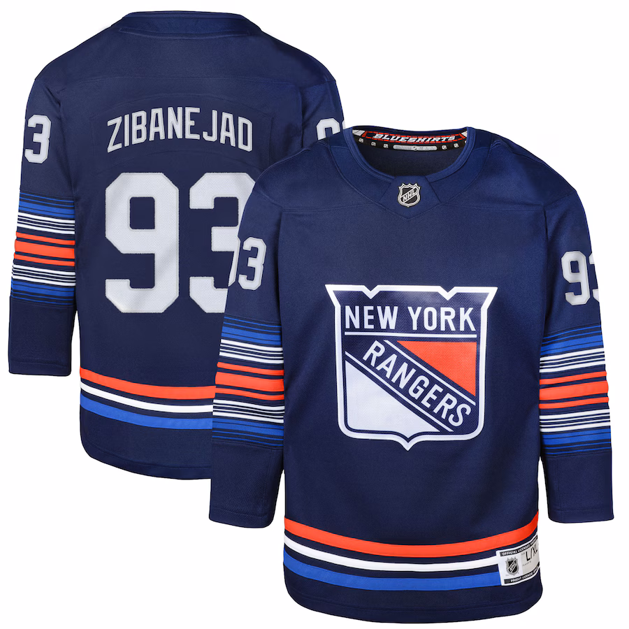 Youth New York Rangers Mika Zibanejad Navy Alternate Premier Player Jersey - Puhuasuan
