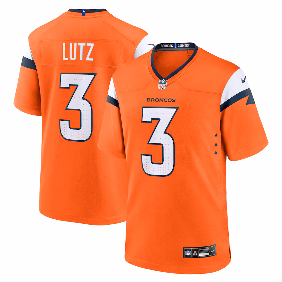 Men's Denver Broncos Wil Lutz Nike Orange Team Game Jersey - Puhuasuan