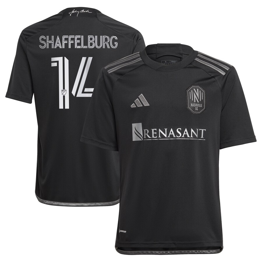 Youth Nashville SC Jacob Shaffelburg adidas Black 2024 Man In Black Kit Replica Player Jersey - Puhuasuan