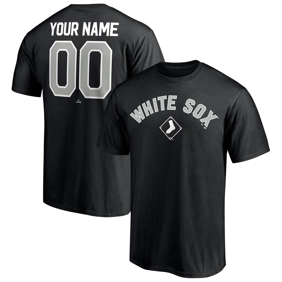Men's Chicago White Sox Black Personalized Team Winning Streak Name & Number T-Shirt - Puhuasuan