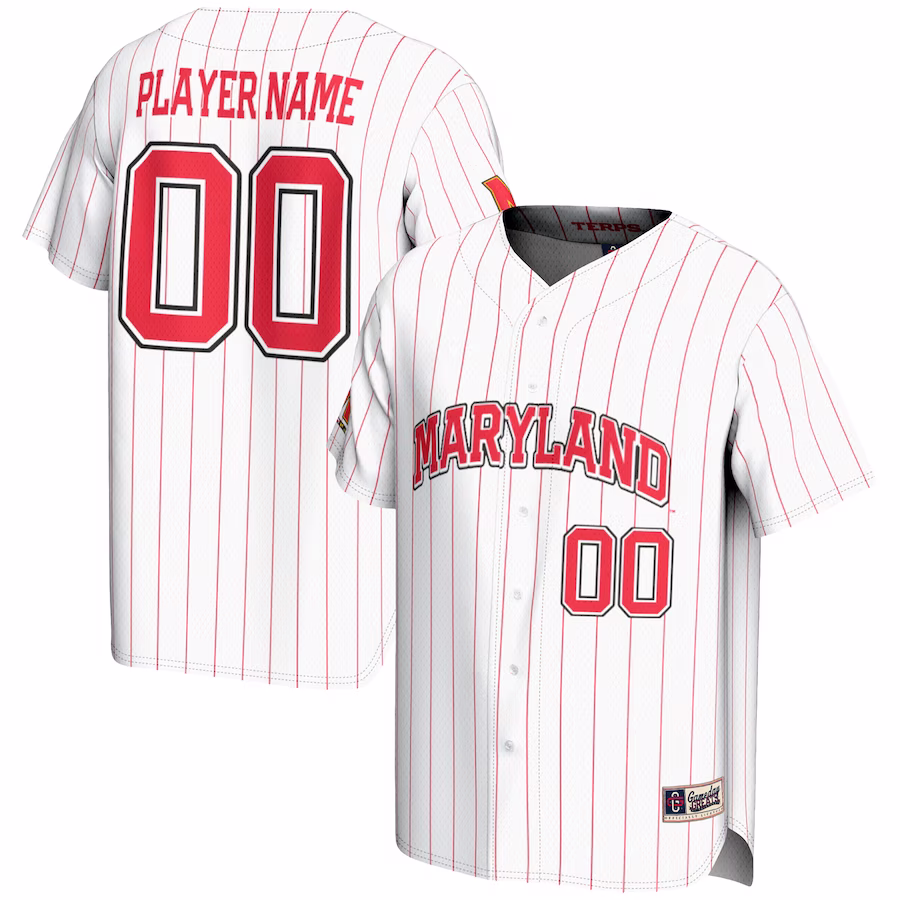 Maryland Terrapins GameDay Greats NIL Pick-A-Player Lightweight Baseball Jersey - White - Puhuasuan