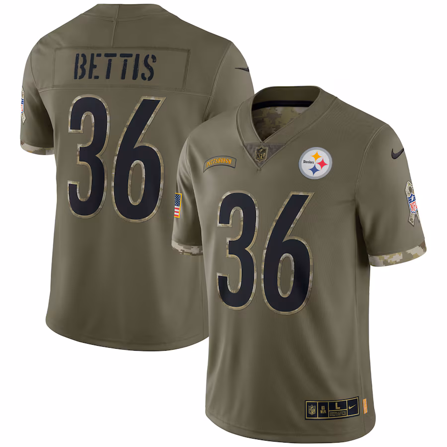 Men's Pittsburgh Steelers Jerome Bettis Nike Olive Salute To Service Retired Player Limited Jersey - Puhuasuan